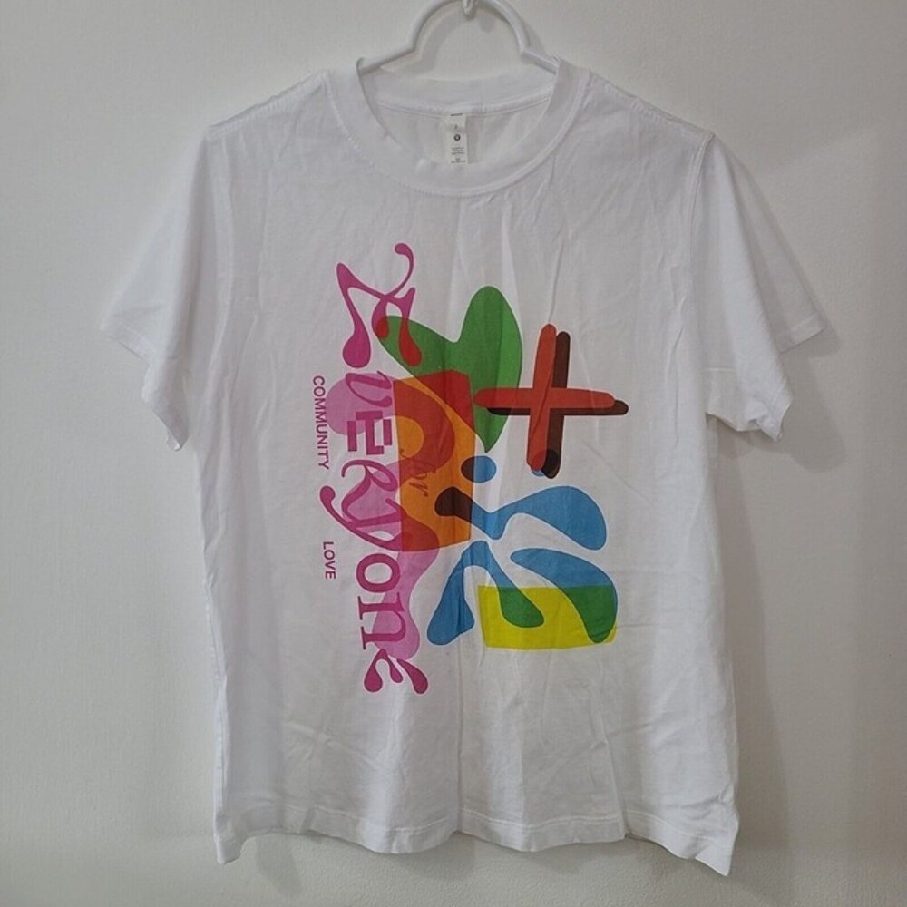 NWOT Lululemon All Yours Tee Pride Short Sleeve T-Shirt Pima Cotton White Size 2
